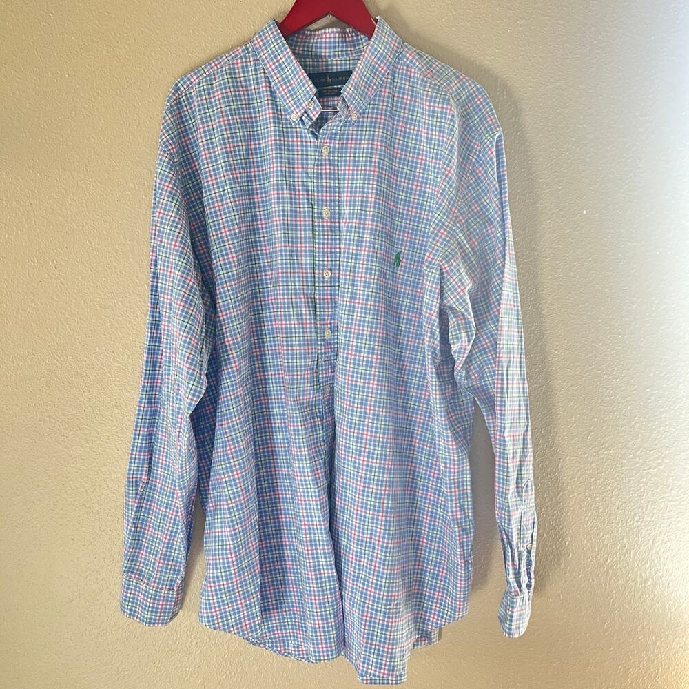Polo by Ralph Lauren Pastel Plaid Button-Down Shirt - Blue, Pink, Green